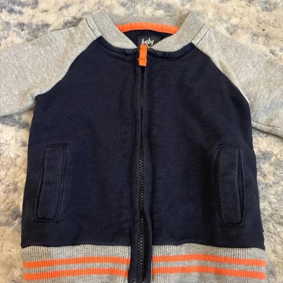 Baby B’gosh Navy Gray Varsity Zip Jacket Infant 0–3 Months - Picture 3 of 5